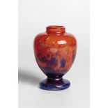 Small Vase Muller FrÃ¨res, Luneville, 1920s Colorless glass with blotchy color melts in orange, blue