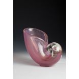 Shell vase Flavio Poli (design), Seguso Vetri d'Arte, Murano, ca. 1946 Thick-walled glass,