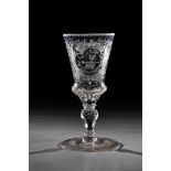 Goblet with Allegory of Bravery and Vigilance Saxony, Gluecksburgerhuette around 1730 Colourless
