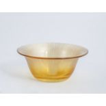 Small Bowl Around 1930 Yellow glass, stained silver-yellow. Strongly iridescent. H. 6 cm.