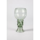 Roman German or Netherlands, 17th century Light green glass with spun base, raised bottom with tear,