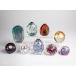 Nine paperweights Scotland, Caithness, late 20th century Mixed lot of nine Caithness paperweights