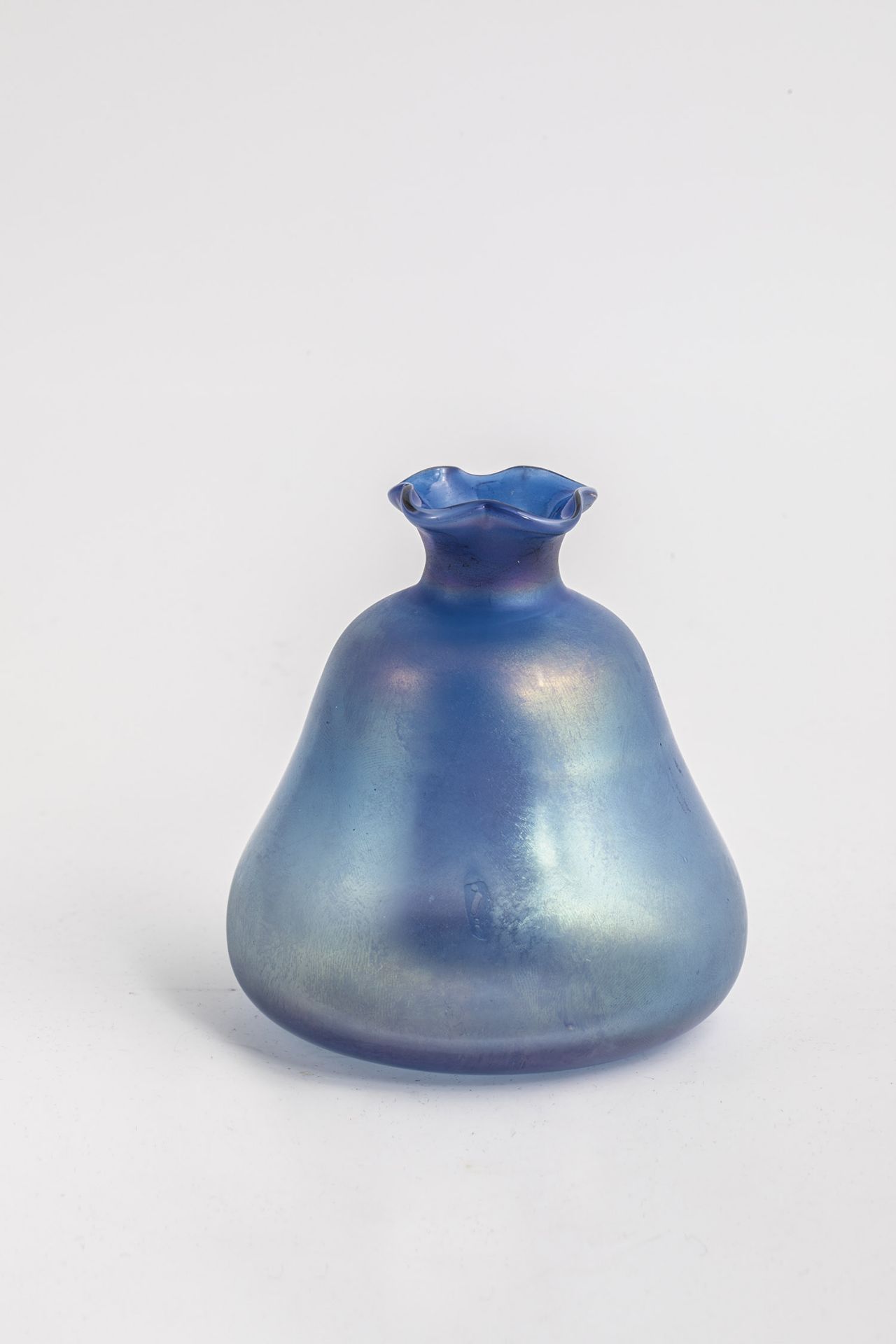 Small vase Loetz Wwe., Klostermuehle, ca. 1920 Colourless glass underlaid with light blue opal.