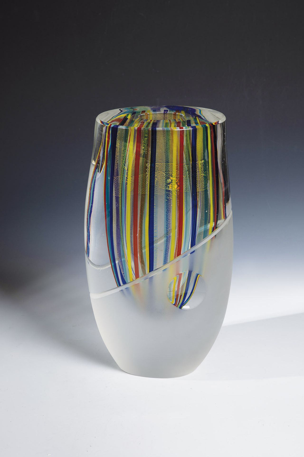 One-of-a-kind vase Romano Donna (design), Cenedese, Murano, 2002 Thick-walled, colorless glass.