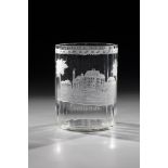 Cylindrical beaker with view of Fuerstenstein Bavarian Forest, 19th century Colourless, multi-
