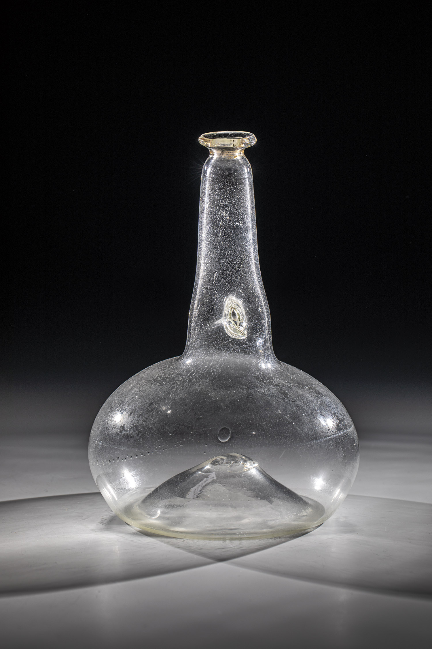 Shepherd's bottle Italy, 1st half of the 19th century so-called ''Bozza''. Colorless glass.