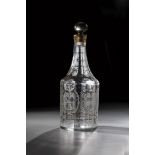 Carafe with stopper Silesia 18th century Colourless glass with base ball. Multi-faceted walls with