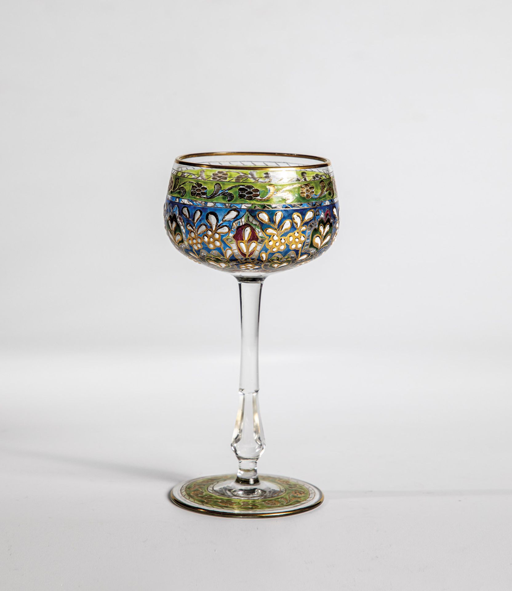 Stem glass ''Jodhpur'' Rudolf Wille (design) around 1912, Josephinenhuette, Schreiberhau (