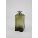 Square bottle with tin screw cap Germany/Norway, 19th century Green glass with raised bottom and