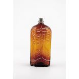 Rectangular bottle Alpine, 18th century Brown glass with slightly curved bottom and tear-off.