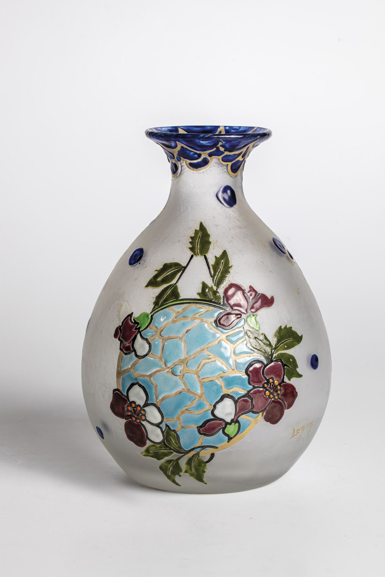Vase Legras & Cie., Verreries de Saint-Denis, ca. 1925 Colorless glass. Etched and painted in