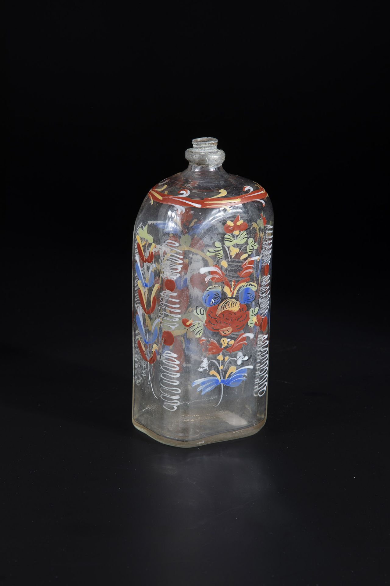 Schnapps bottle German, 18th century Colourless glass with tear. On the cross-sectional - Image 2 of 2