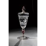 Goblet with gold ruby threads Bohemia, 1st half of the 18th century. Disc foot. Baluster shaft