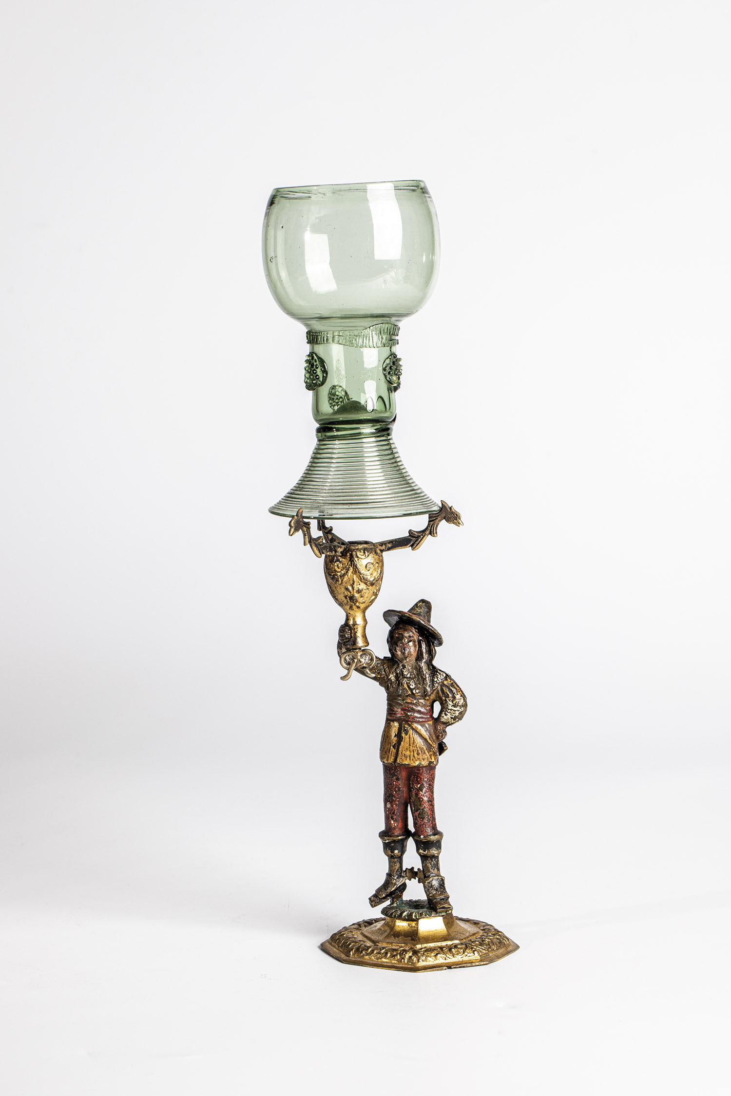 Romans with Roman ferrule North German or Netherlands, 17th century Olive-coloured glass with tear-