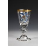 Coat of arms cup glass Graeflich Schaffgotsch'sche Josephinenhuette, painted by the Goedecke