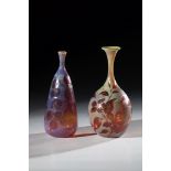 Two small vases of glassblowing Karl and Wolfgang Schmid, Lindberg near Zwiesel, 1981 Lustful glass,