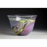 Large bowl Glashaus Edelmann Colourless glass with multi-coloured interlayer decorations.