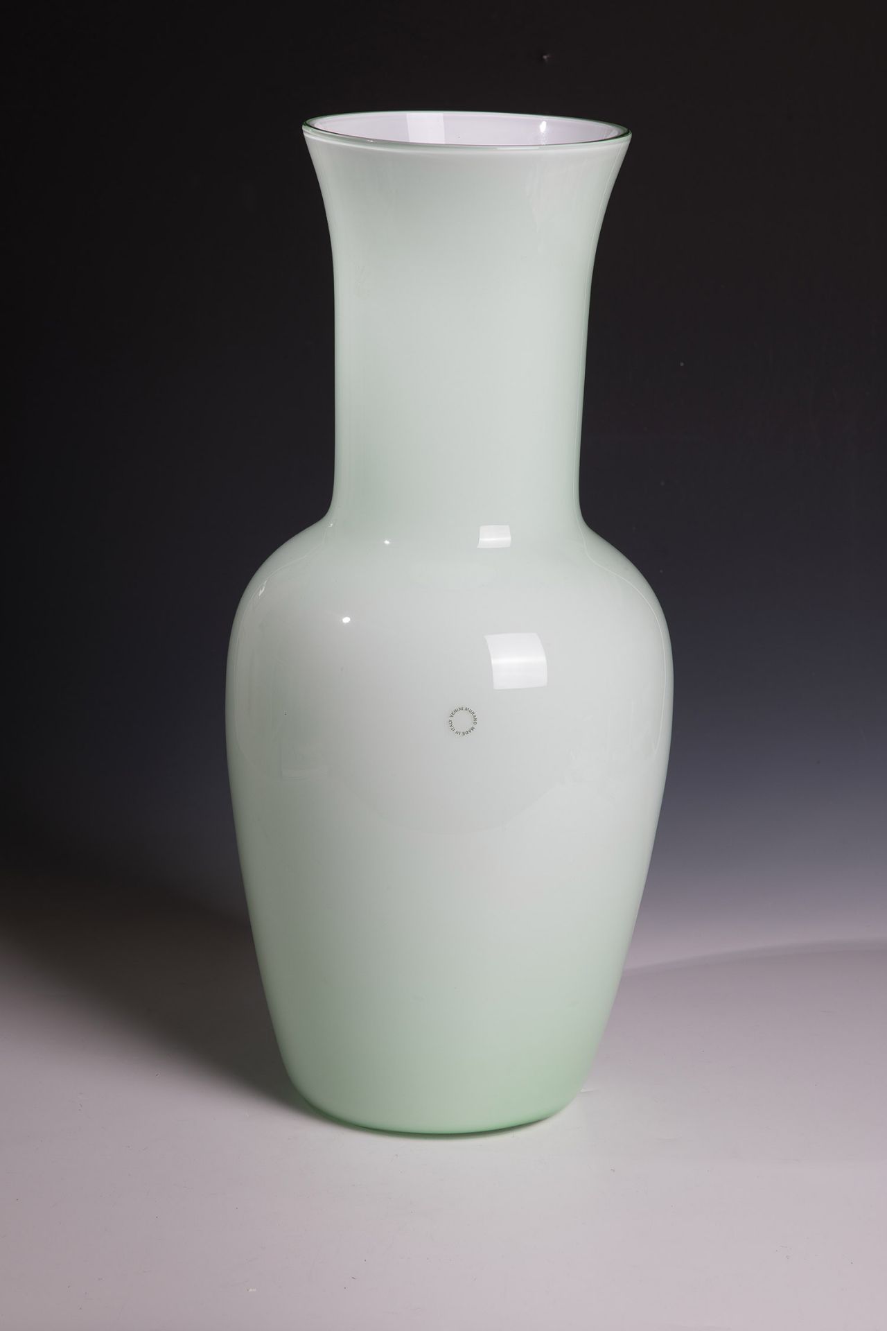 Large Vase ''Opalino'' Venini, Murano, 1998 Colorless glass, with colored opal underlay. In vibro