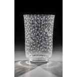 Vase Glasfachschule Steinschoenau, 1923 Colourless glass with matt and dense engraving decoration: