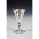 Goblet with ornamental decoration Venice or Bohemia, 18th century Twisted barrel with gold ruby