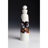 Perfume bottle Joel Philip Myers, 1976 Thick-walled, whitish-grey marbled opal glass, partially