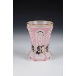 Alabaster beaker Loetz, Annathal near Schuettenhofen, ca. 1840 White alabaster glass with pink