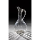 Schenkkanne E. 18th century Colourless, longitudinally optically blown glass with tear-off and