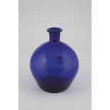 Storage bottle with seal Probably England, 19th century Cobalt blue glass with tear-off and