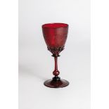 Small goblet made of gold ruby glass Rheinische Glashuetten-AG, Cologne-Ehrenfeld, ca. 1880/90