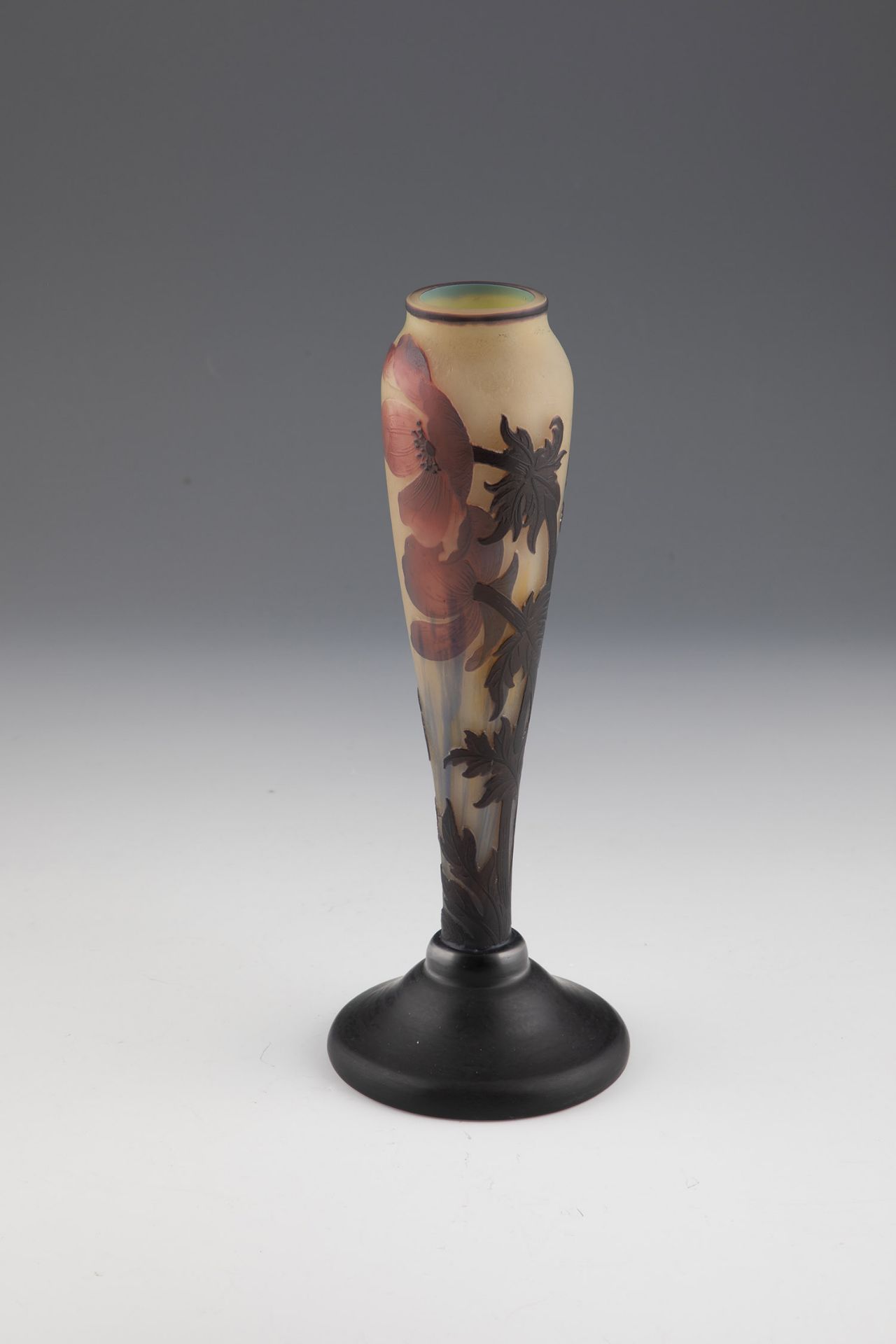 Vase with Anemone Muller FrÃ¨res, Luneville, circa 1920 Colourless glass with powder melting in