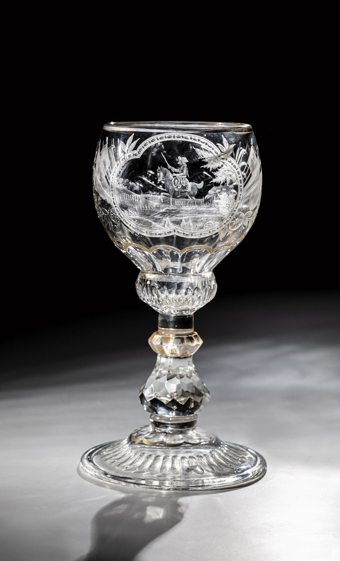 Goblet with Prussian King Frederick II ''Old Fritz'' Elias Rosbach (attributed), Zechlin around 1745