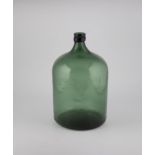 Large storage bottle Germany, 19th century Green glass. Cylindrical body with rounded shoulder.