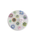 Paperweight Scotland, Pertshire, 1977 Latticino upholstery with rosette of flowers and silhouette