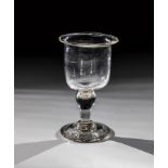 Oil goblet South German, probably Black Forest around 1800 Colourless glass with tear-off. Sheiked