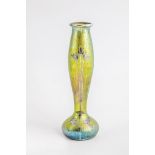 Long-necked vase Loetz Wwe., monastery mill, ca. 1900 Green glass with dense crumb melting in silver