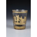 Intermediate gold goblet with musicians of Bohemia, 2nd quarter of the 18th century Colourless glass