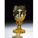 Goblet with crucifixion scene Anton Heinrich Pfeiffer, Karlovy Vary (attributed), dated ''1849''