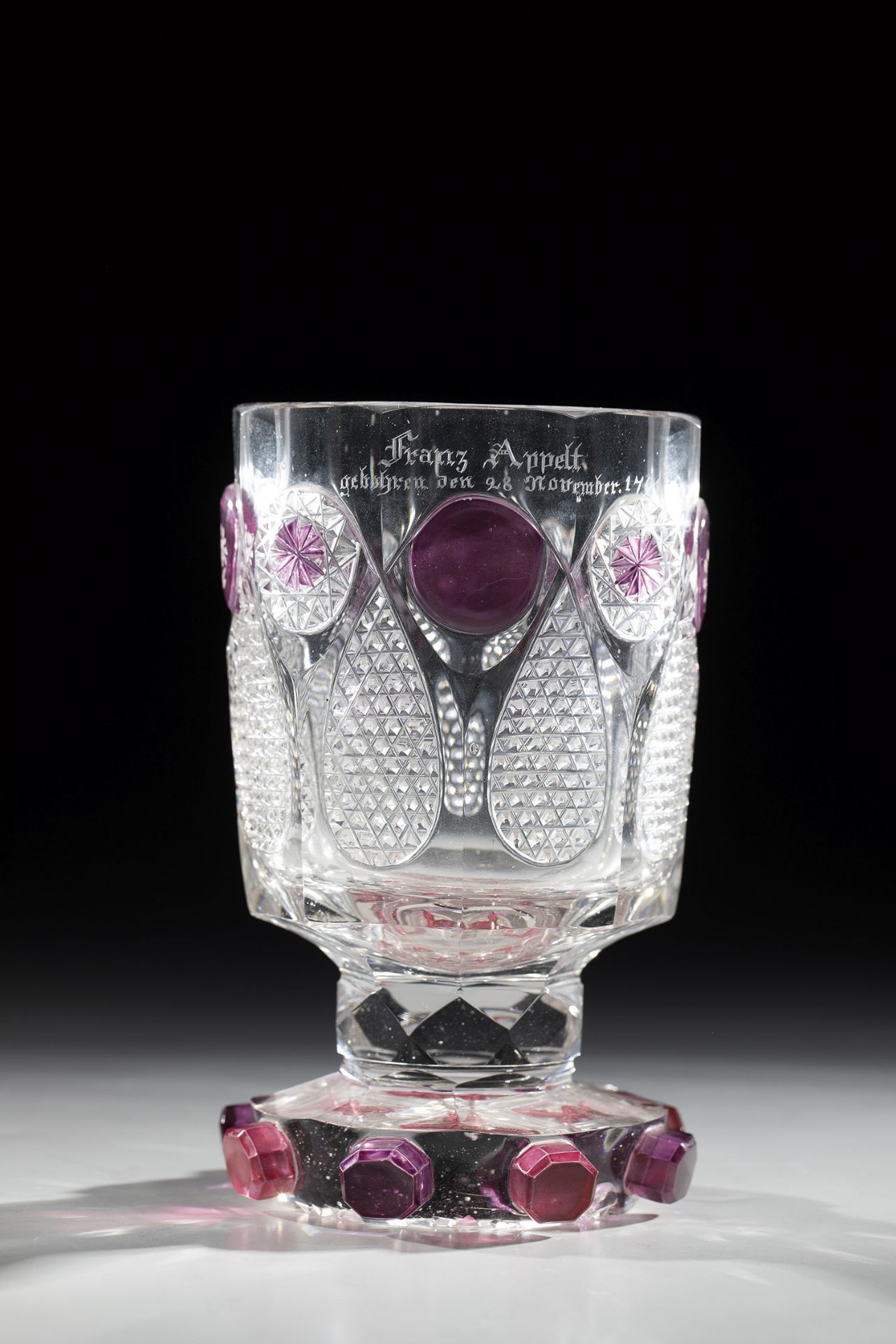 Goblet of Franz Appelt Bohemia, ca. 1831 Colourless glass, finely decorated with various cut