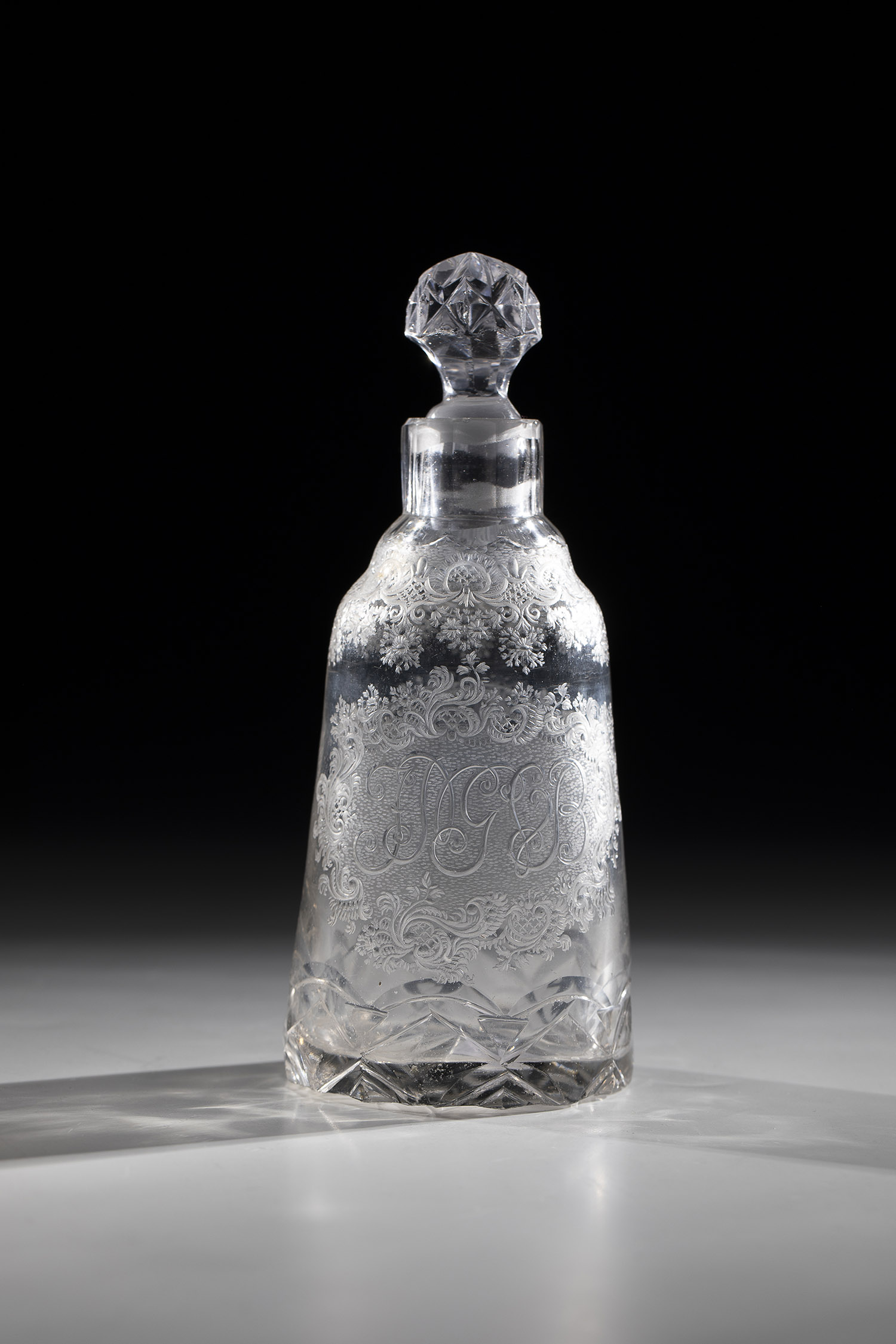 Bottle with coat of arms and ligature monogram Jizera or Giant Mountains, 1750-1760 Grey-tinted, - Image 2 of 2