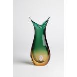 Vase ''Sommero'' Murano, 1950/60s Colourless glass with green and salmon background. Free-formed.