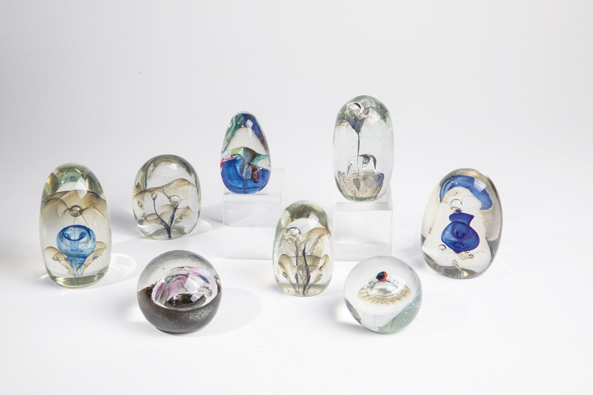 Eight paperweights Slovakia, 20th century Eight paperweights by Pavel Molnar. All signed on the