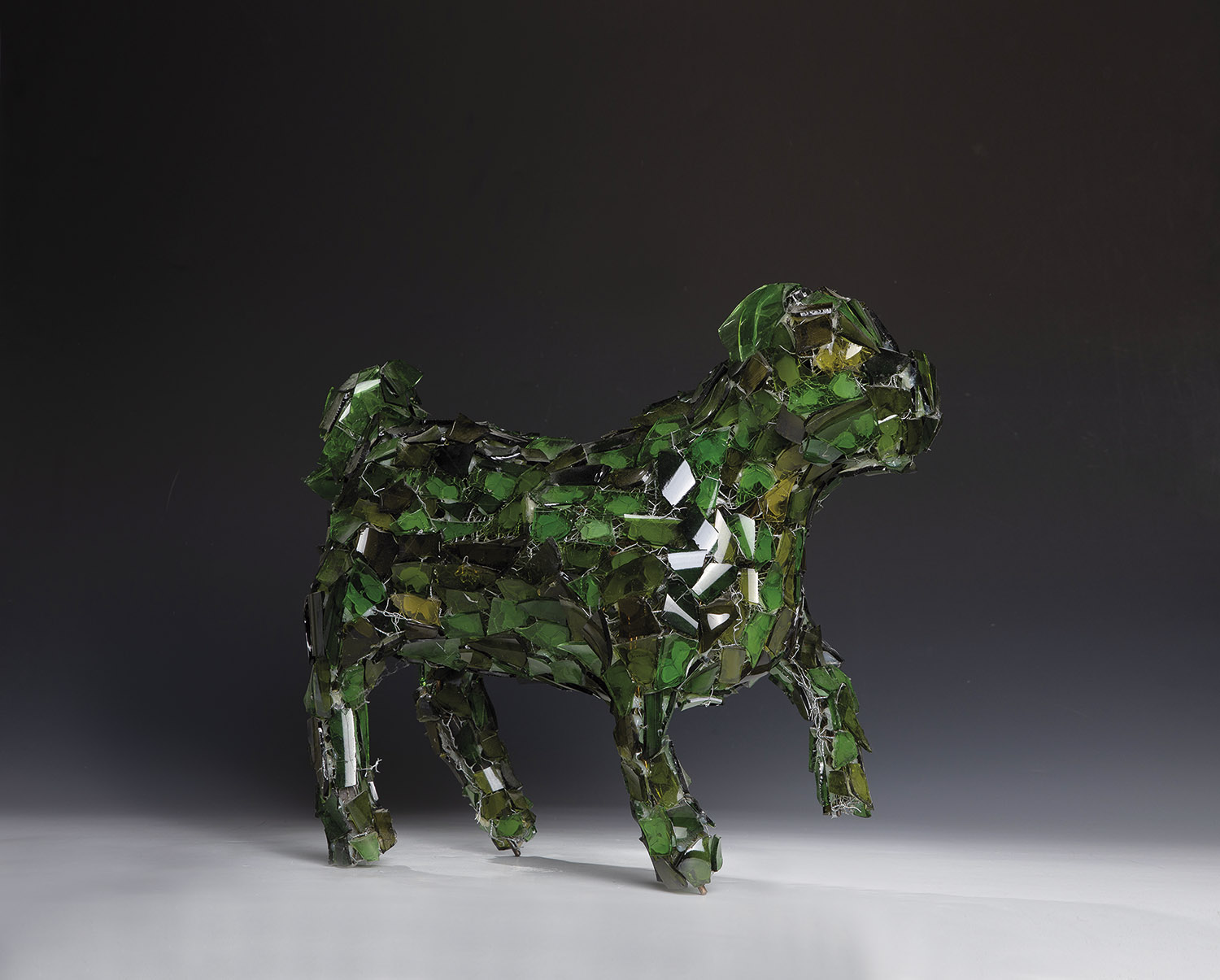 ANIMAL SCULPTURE ''Little Dog'' Marta Klonowska (design) for Berengo Studio, Murano wire mesh and