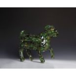 ANIMAL SCULPTURE ''Little Dog'' Marta Klonowska (design) for Berengo Studio, Murano wire mesh and