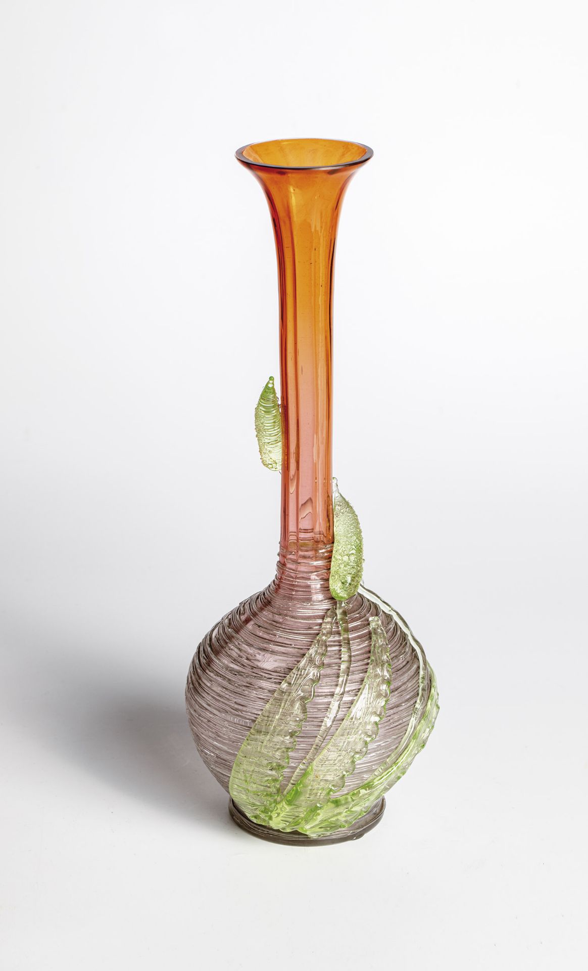 Long-necked vase ''salmon pink running PÃªle-MÃªle with Reseda'' Loetz Wwe., Klostermuehle, 1894
