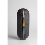 Vase Heinz Fischer, Zwiesel, 1989 Colourless glass, multicoloured underlay in opal white, yellow,