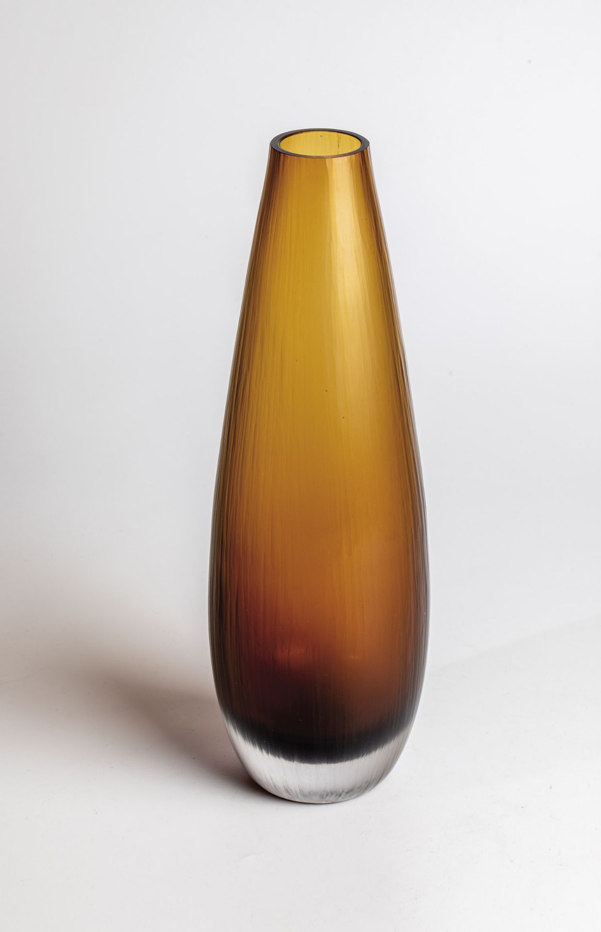 Vase Alexander Wallner, Atelier Maennerhaut, Zwiesel, 2002 Amber glass, colourless overlay. sanded