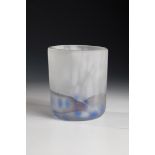 Small vase Hartmut Mueller, 1983 Colourless glass. Interior wall sandblasted. Exterior wall