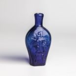 Liquor bottle of a hunter South German or Austrian, 19th century Cobalt blue glass blown into