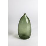 Flat bottle South German, 18th century Olive-green, bubbled glass with slightly raised bottom and