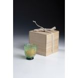 Sake glass Kyohei Fujita Colorless glass with colorful crumb melting in light apple green and